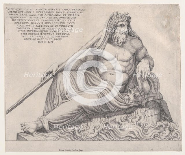 Speculum Romanae Magnificentiae: The Ocean God, 1560., 1560. Creator: Nicolas Beatrizet.