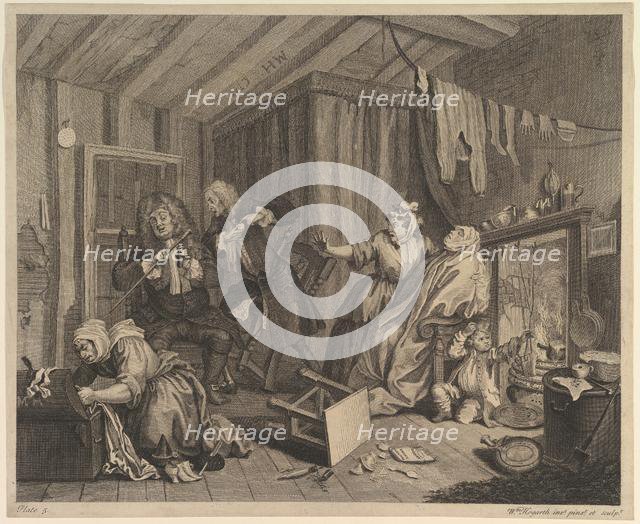 A Harlot's Progress, Plate 5, before April 1732. Creator: William Hogarth.