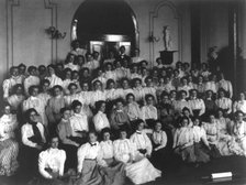 Washington, D.C. public schools - large group of Normal School students (girls), (1899?). Creator: Frances Benjamin Johnston.
