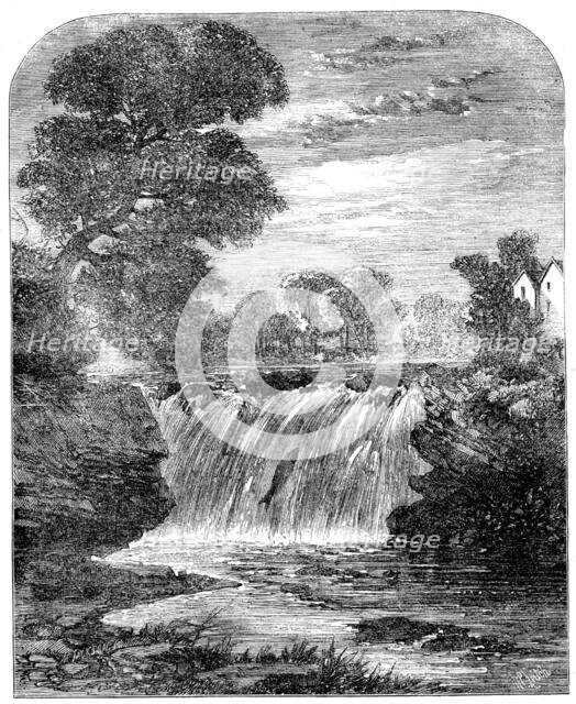 Freshwater fishes: angling in Scotland - salmon-leap on the River Allan, 1862.  Creator: Mason Jackson.