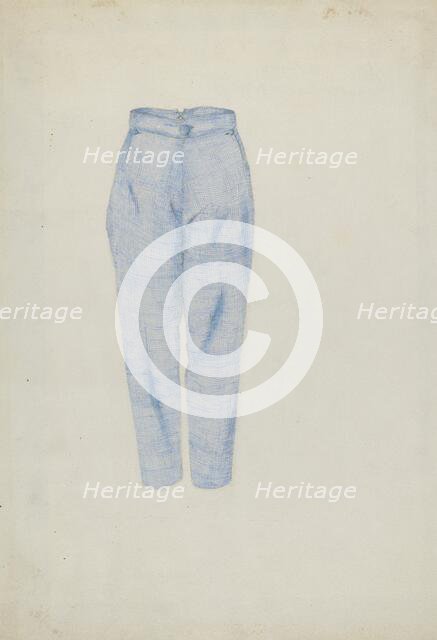 Shaker Man's Trousers, c. 1936. Creator: Alice Stearns.