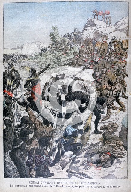 The German garrison of Windhoek, besieged by the Herero, South-West Africa, 1904. Artist: Unknown