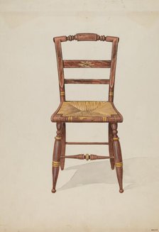 Rush Bottom Chair, c. 1937. Creator: Dana Bartlett.