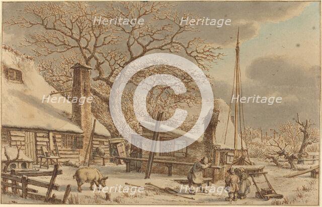 Farmyard in Winter, 1786. Creator: Jacob Cats.