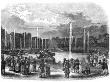 General view of the Fountains at Versailles whilst at work, 1844. Creator: Harrison.