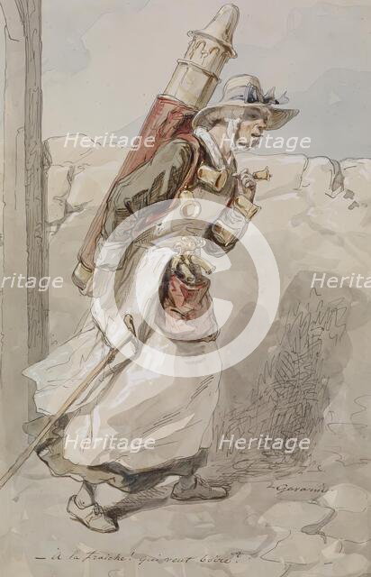 Woman Chocolate Vendor, 1855-1857. Creator: Paul Gavarni.