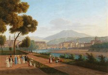 Florence, view of the Ponte Vecchio, 1826. Creator: Martynov, Andrei Yefimovich (1768-1826).