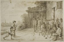 Peasants playing boules, c17th century. Creator: Unknown.