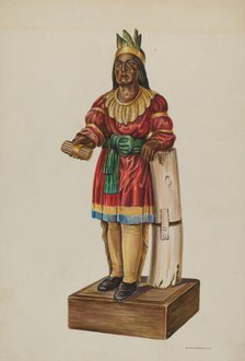 Cigar Store Indian, c. 1939. Creator: Gerald Transpota.