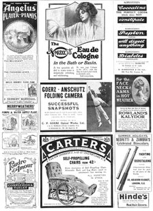 Page of advertisements, 1909. Creator: Unknown.