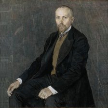 Portrait of the artist Nicholas Roerich (1874-1947), 1907. Artist: Golovin, Alexander Yakovlevich (1863-1930)