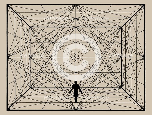 Figure in Space with Plane Geometry and spatial Delineations, 1924-1925. Creator: Schlemmer, Oskar (1888-1943).