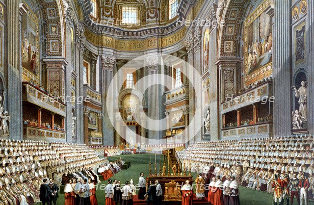 Opening of the I Vatican Council in St. Peter's Basilica (1869 - 1870), by Pope Pius IX on Decemb…