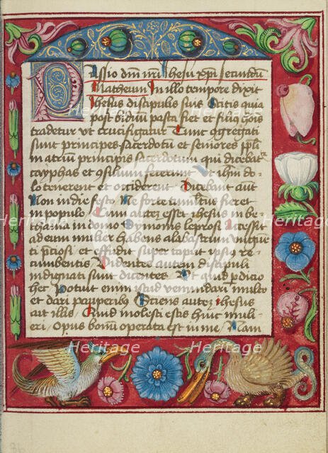 Decorated Text Page; Book of Hours, early 16th century. Creator: Unknown.