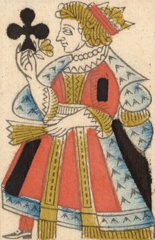 Queen of Clubs, from a Set of Piquet Cards, late 18th-19th century. Creator: Claude Fayolle.