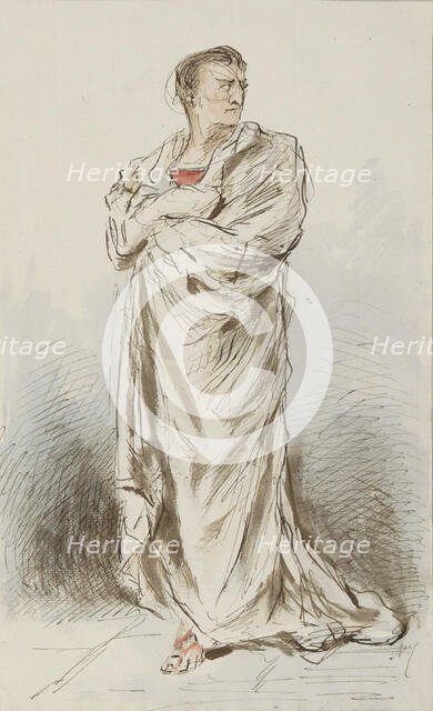 Man wearing a robe, c.1854-c.1887.  Creator: Alexander Ver Huell.