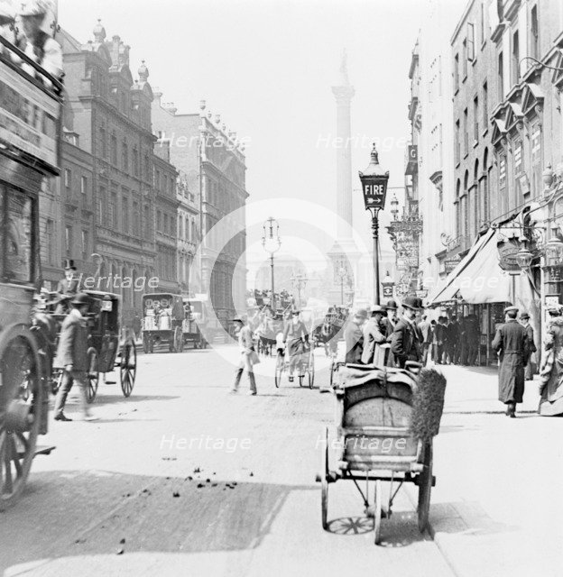 Trafalgar Square from Whitehall, London, c1890. Artist: Unknown