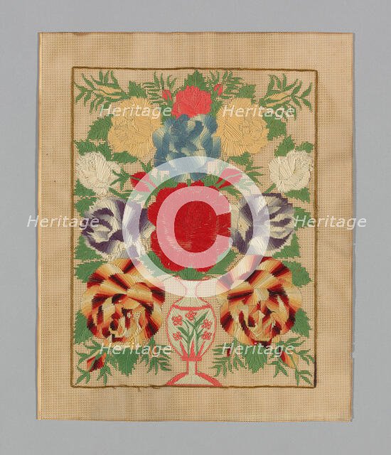 Picture (Unfinished) (Needlework), Europe, 19th century. Creator: Unknown.