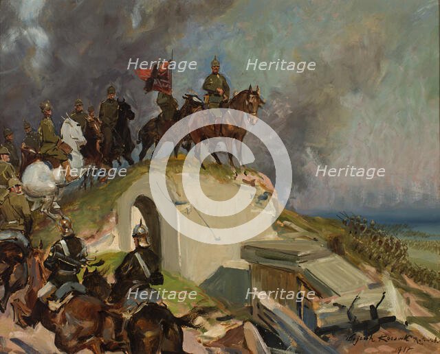 Battle Scene from the First World War, 1917. Creator: Wojciech Kossak.