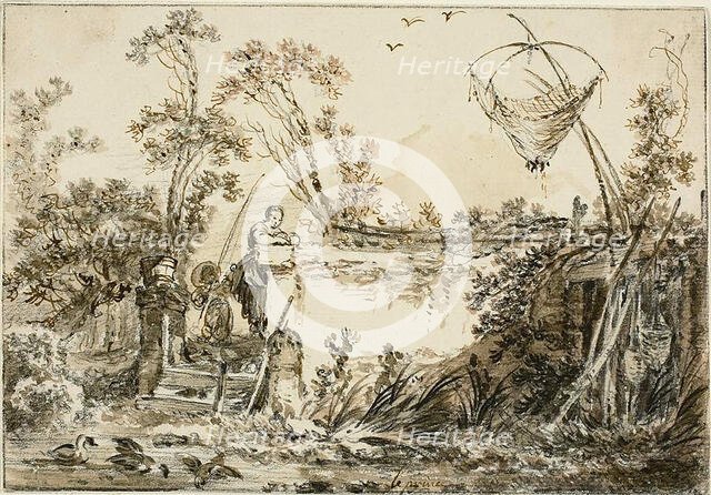 Study for the Frontispiece, for Varie Vedute del Gentile, c. 1755. Creator: Jean Baptiste Le Prince.