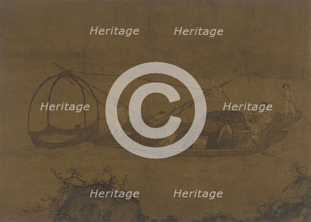 Fishermen Raising a Net, Ming dynasty, 16th-17th century. Creator: Unknown.