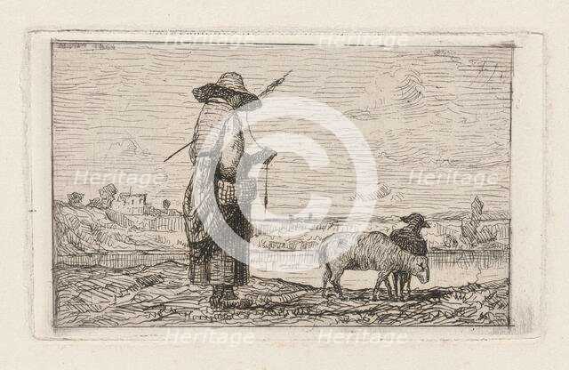 Shepherdess, 1861. Creator: Adolphe Appian.