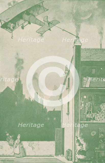 'An Abandoned Young Pilot Appropriating Somebody Else's Rations', c1918 (1919). Artist: W Heath Robinson.