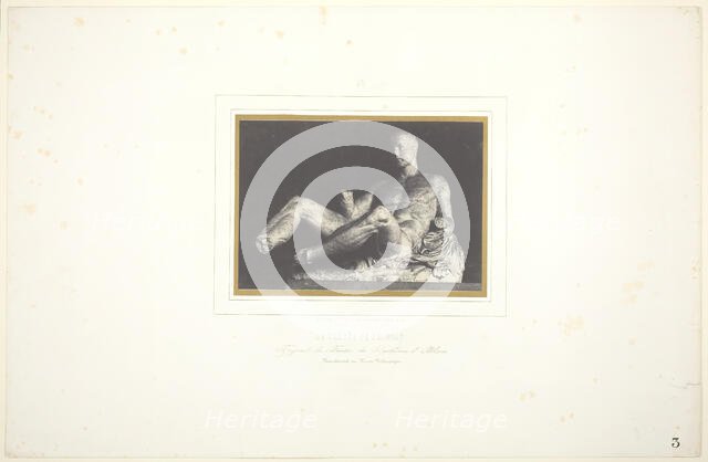 Le Thésée de Phidias/ Fragment du Fronton du Parthenon d'Athènes/ Maintenant au Musée..., 1851. Creator: Louis-Désiré Blanquart-Evrard.