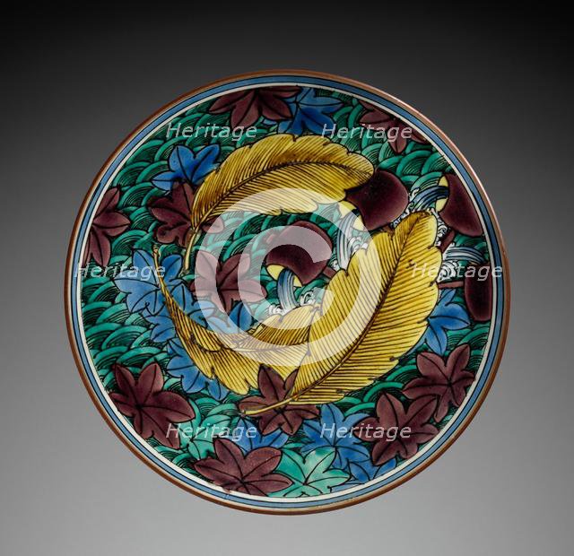 Circular Dish with Tall Base: Kutani Ware, late 19th Century. Creator: Unknown.