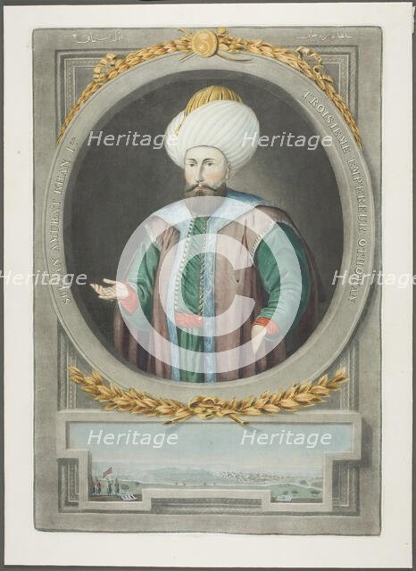 Amurat Kahn I, from Portraits of the Emperors of Turkey, 1815. Creator: John Young.