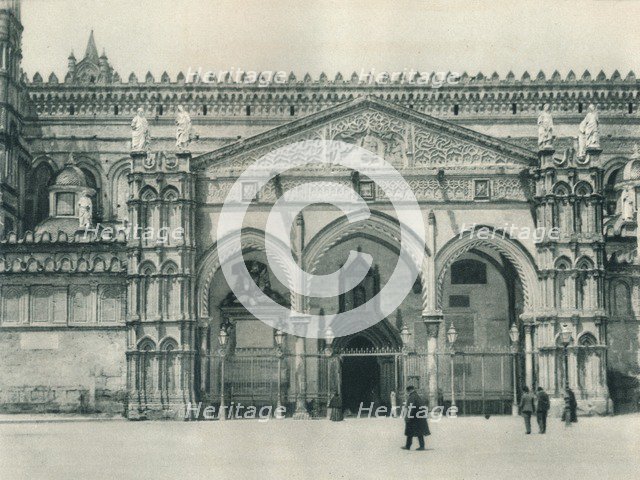 Main entrance of the Cathedral, Palermo, Sicily, Italy, 1927. Artist: Eugen Poppel.