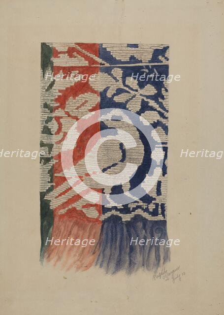 Jacquard Coverlet (Detail), c. 1941. Creator: Ralph N. Morgan.
