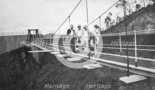 Lake Manchester suspension bridge, 1927. Creator: Jack Bain.