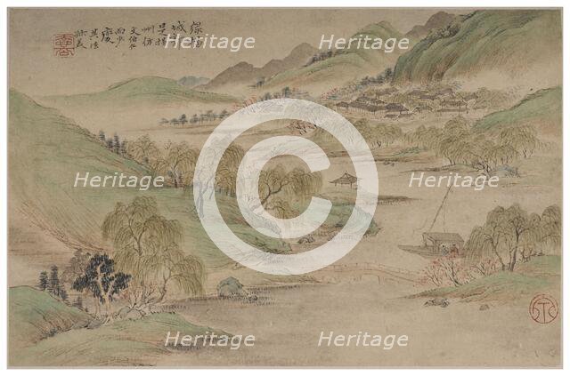 Landscape in the manner of the Wu School, 1841. Creator: Qian Du.