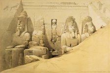 'Front elevation of the Great Temple of Abu Simbel, Nubia', Egypt, 1849. Artist: Louis Haghe