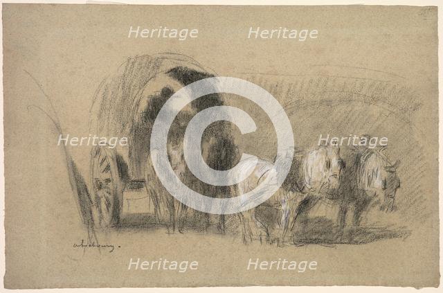 Un Chariot de farinier (A Miller's Carriage), c. 1895. Creator: Albert Charles Lebourg (French, 1849-1928).