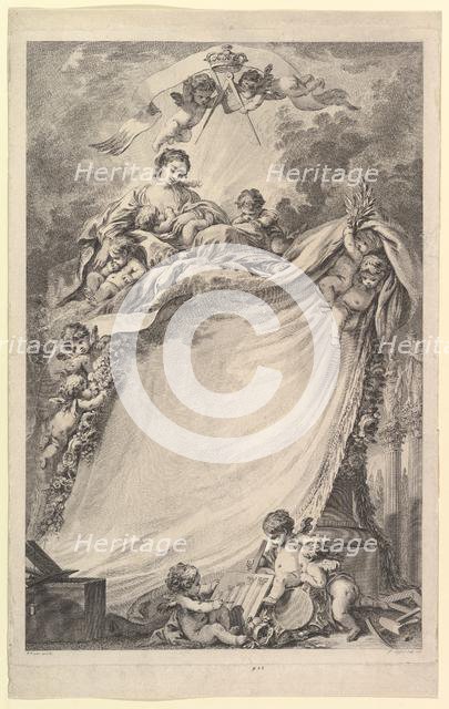 Diploma of Free Masons of Bordeaux, 1765-66. Creator: Pierre Philippe Choffard.