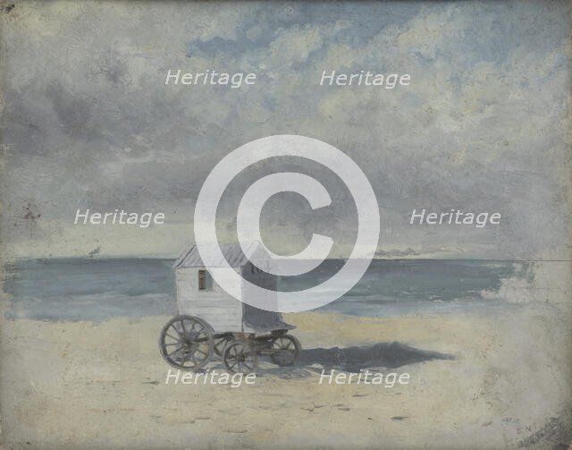 Bathing Hut on the Beach, 1876. Creator: James Ensor.