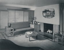 'House at Pomona, California - the living room from the other side of the partition', 1942. Artist: Unknown.