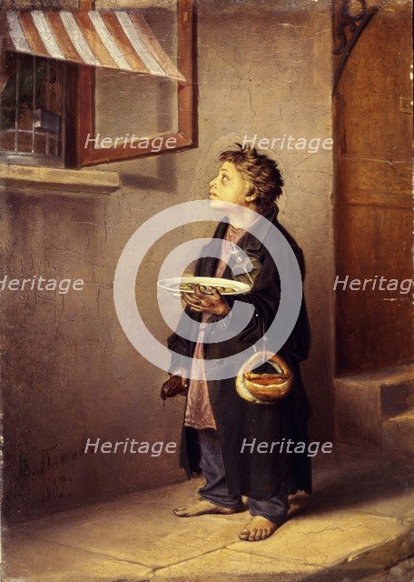 An Apprentice watching a parrot, 1865. Artist: Perov, Vasili Grigoryevich (1834-1882)