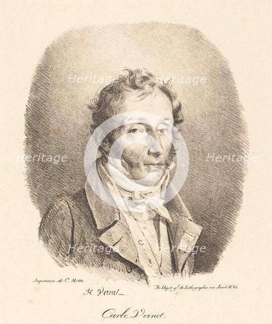 Bust of Carle Vernet, 1817. Creator: Emile Jean-Horace Vernet.