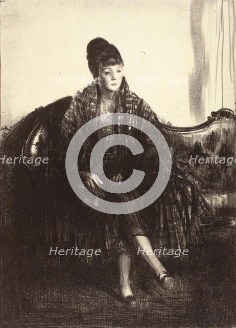 The Plaid Shawl, 1923. Creator: George Wesley Bellows.