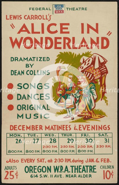 Alice in Wonderland, Portland, OR, 1938. Creator: Unknown.