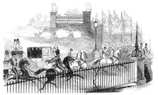 Her Majesty passing "The Castle", Northampton, 1844. Creator: Unknown.