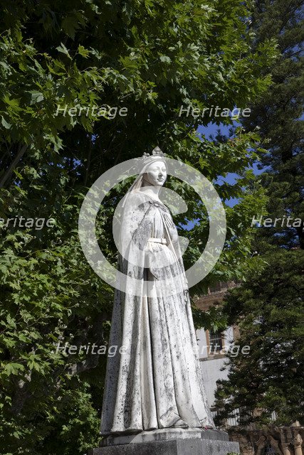 Statue of Saint Clare outside the Monastery of Santa Clara-a-Nova, Coimbra, Portugal, 2009. Artist: Samuel Magal