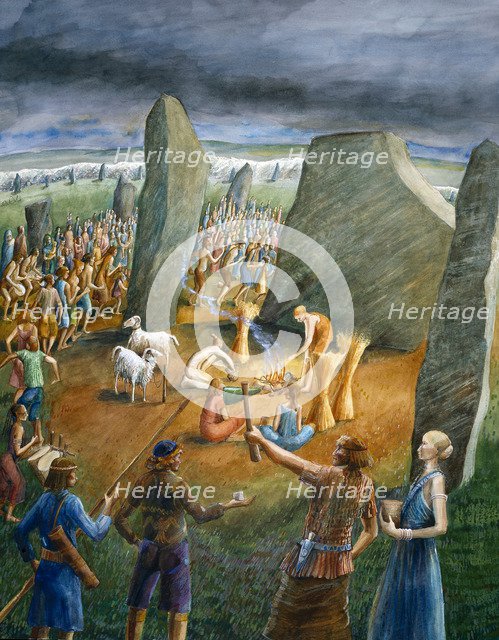 Avebury Stone Circle, c3rd millennium BC, (c1990-2010). Artist: Judith Dobie.