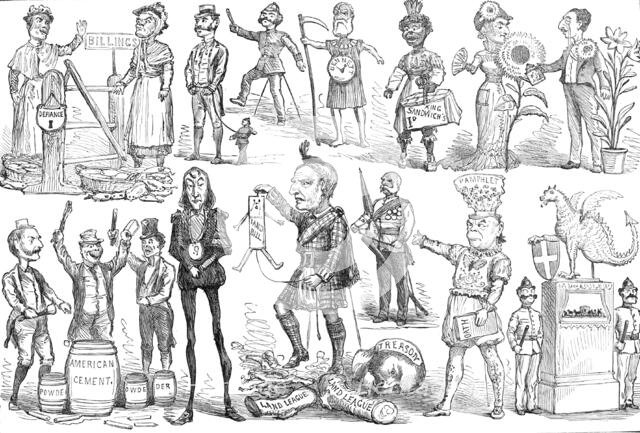 The Fifth of November: exhibition of guys at the Alexandra Palace, 1881. Creator: Unknown.