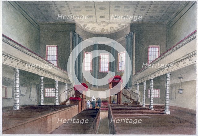 Interior view of St Pancras New Church, London, 1855. Artist: W Guest