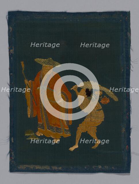 Panel (Furnishing Fabric), China, Kangxi Period, Qing dynasty (1644-1911), 1800/50. Creator: Unknown.