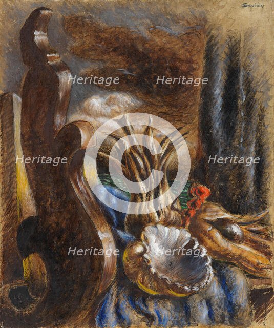 Still Life with Shell (Sea Flower), 1934. Creator: Savinio, Alberto (1891-1952).